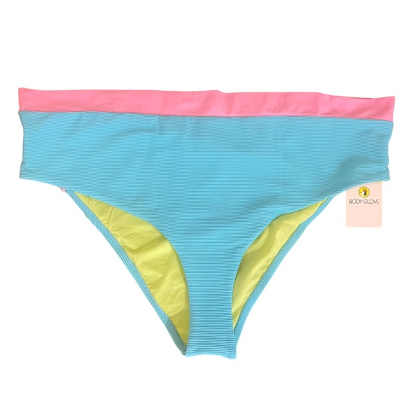 NWT Body Glove 3X Spectrum Drew Plus Size High Waist High Cut Bikini Set Cheeky - Picture 6 of 11